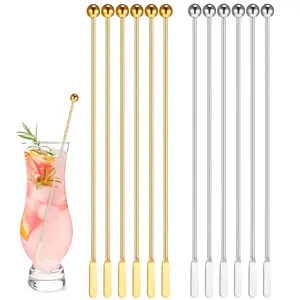 6Counts Reusable Stainless Steel Stirrers, 7.5 Inch Stainless Steel Coffee Stirring Rods | Cocktail Stirrers, Drink Stirrers, Beverage Stirrers, Mirror Polished, Sturdy, Dishwasher Safe Home Bar Accessories