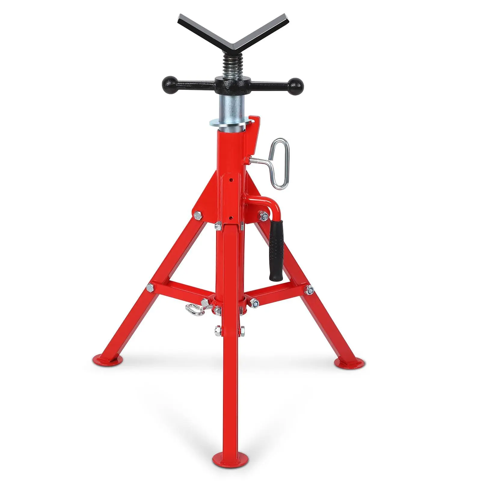 Heavy-Duty V Head Pipe Stand, 28"-52" Adjustable Height Pipe Stand with 2500LB Load Capacity, 1/2 to 12 Inch Pipe Jack Stand Supporting for Pipefitters, Welding and Pipe Threading