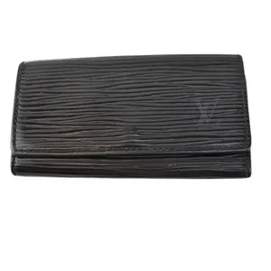 Pre-owned LOUIS VUITTON Leather Key Case Black Epi LV Logo Key Case