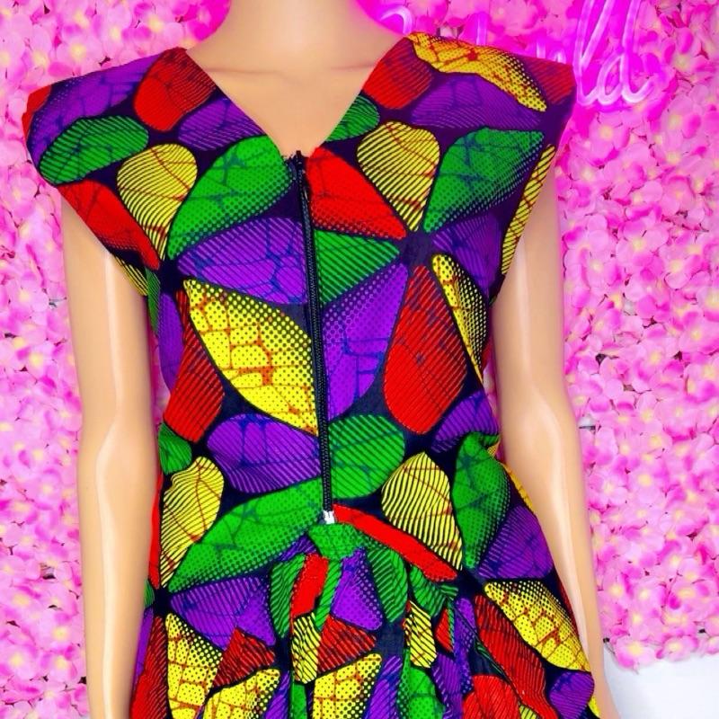 Ankara Print Skirt Suits for Women with Front Zipper Blouse &  Shorts Colorful Leaf Design Fashion Set Womenswear Clothes