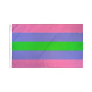3x5ft Trigender Flag Banner, Polyester Material with Bold Colors, Dye Sublimation Print, Header Tape for Home & Festive Party Backdrops