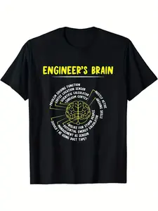 7.5oz Soft Engineering T-Shirt, Humorous Process Engineer Design, Perfect Gift, Comfortable Round Neck, Men's Long Loose-Fit Casual Top