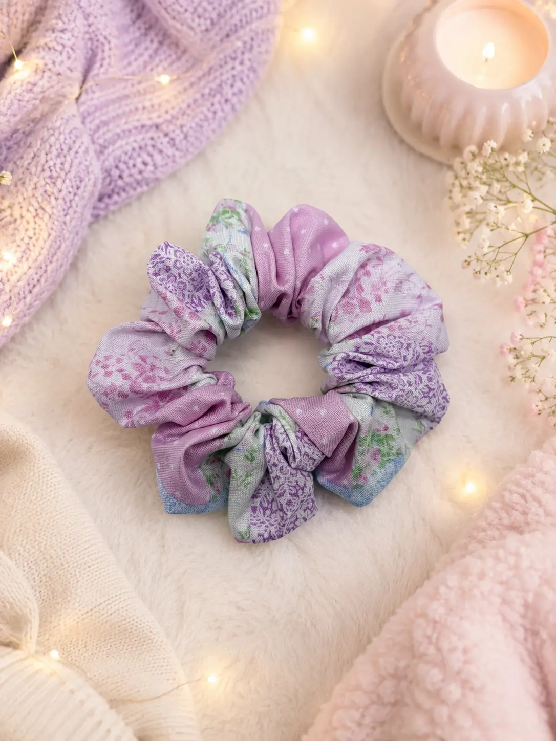 Lavender Cottage Bloom Scrunchie