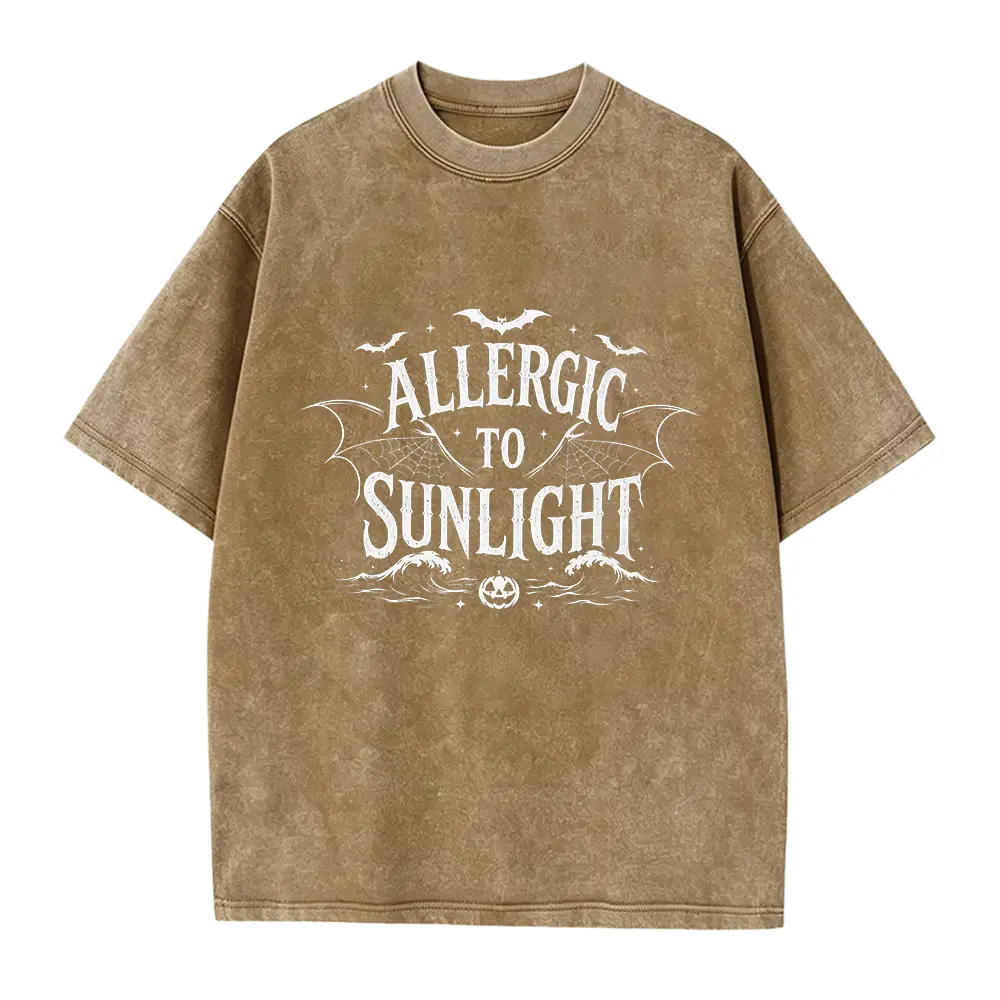 Allergic To Sunlight Shirt Funny Spooky Goth Shirt Black and White Alt Tee Sarcastic Goth Hoodie Bat Goth Summer Tee