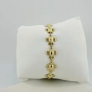 Gold Plated Turtle Designs Bracelet - Elegant Gold Finish with Turtle Motifs