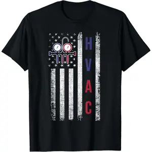 HVAC Technician Men American Flag USA Vintage T-Shirt,Made in USA