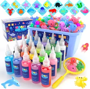 Magic Elf Water Toy Kit for Kids - Aqua Gel Squishy Maker Set with 16 Shape Molds, 20 Colors, DIY Craft Toy, Creative Gift for Boys & Girls, Endless Fun & Imagination