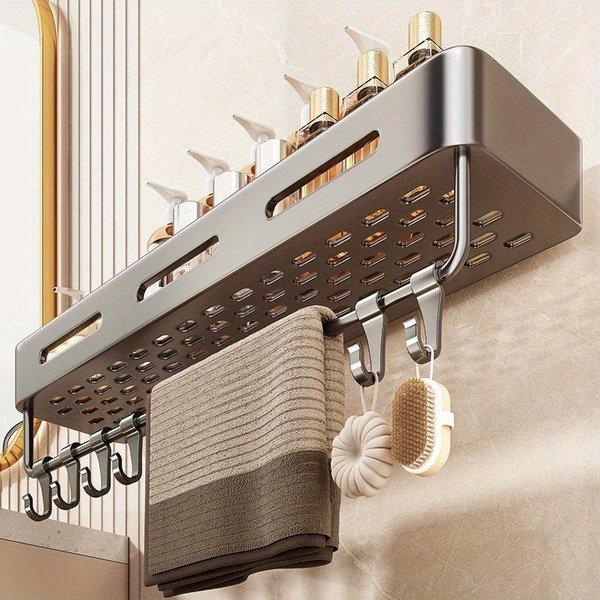 Heavy Duty Suction Cup Shower Shelf – Wall Mounted Bathroom Organizer, Rust Resistant Storage Rack for Shampoo Soap, Space Saving Shower Caddy