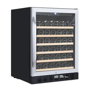 GARVEE 24'' Wine Cooler Refrigerator - 46 Bottle Capacity, Stable Temperature Control, Digital Control Panel, Stainless Steel & Tempered Glass, Safety Lock