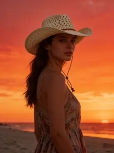 Women Woven Cowboy Straw Hat Breathable Comfortable Adjustable Design, Perfect for Spring & Summer Outdoor Activities and Vacation Relaxation