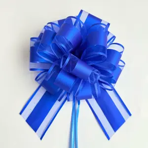 6 count Large Pull Bows, Party Birthday  Wedding Ribbon Bows for Wrapping Boxes or Baskets Decorations Ribbon Bow, Valentine's Day  Decorations Bow (Royal Blue)
