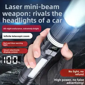 Super Bright Rechargeable Flashlight Torch, Adjustable Focus, Outdoor Camping, Fishing, Hunting, Rock Climbing, Emergency Use, High Lumens Flashlight, High Lumen Flashlights