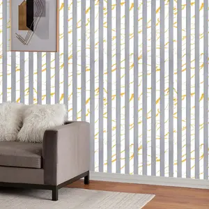 Silver Color Striped Marble Texture Wallpaper Roll, Marble Pattern Wallpaper, Waterproof Self-Adhesive, Easy Peel and Stick, Home Decor for Living Room Bedroom Kitchen