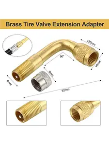 2-Pack 90° Tire Valve Stem Extension Adapter, Easy Inflation Air Valve Extender for Car Motorcycle Bike Scooter, Durable & Convenient Design