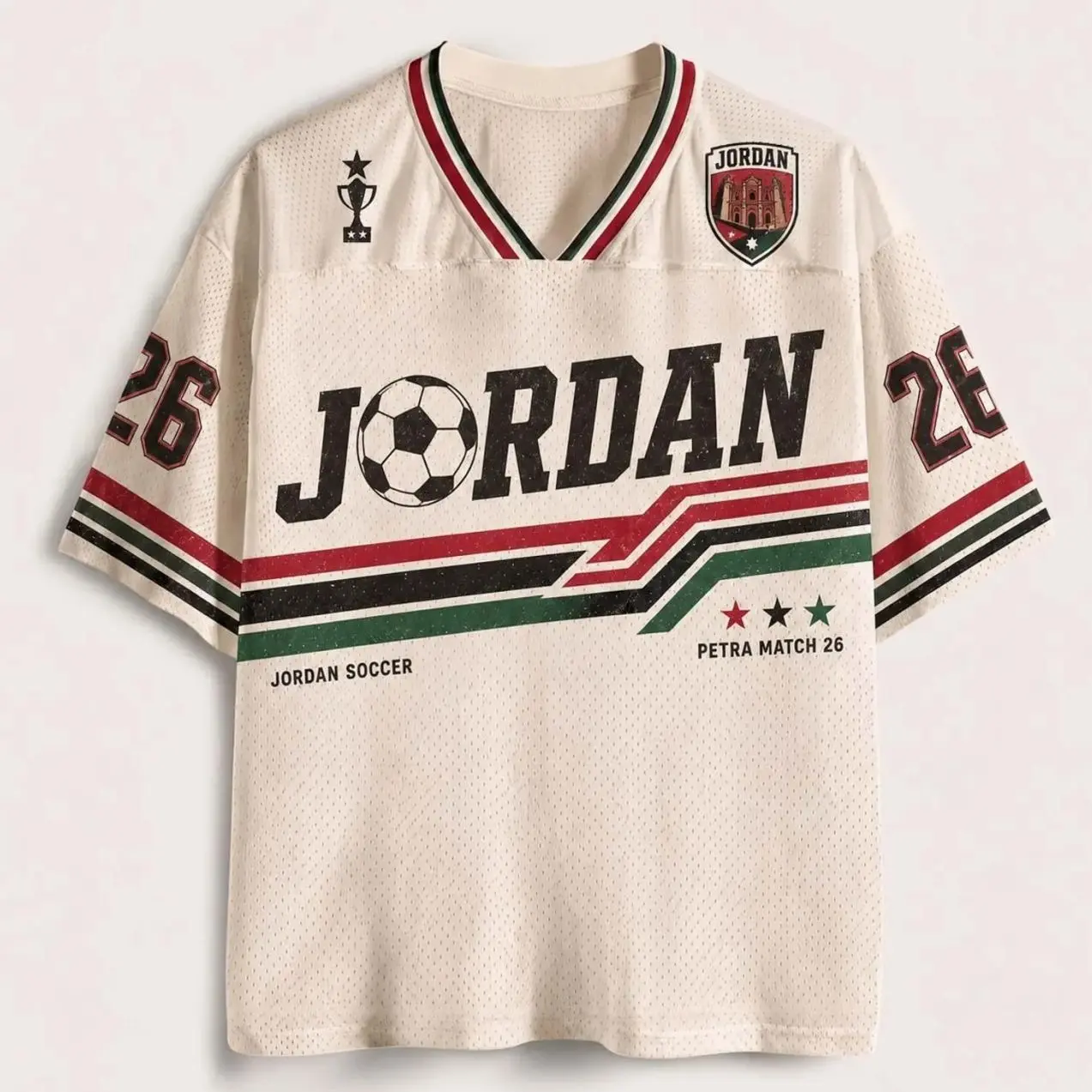 Jordan Soccer Jersey, Retro Petra Match Shirt, Custom Name Number Jersey, Jordanian Football Fan Gift
