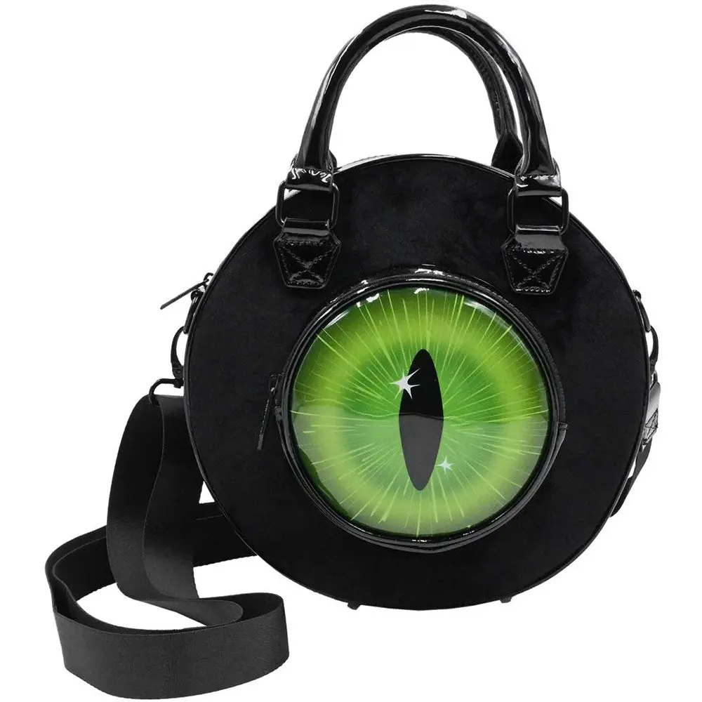 Eyeball Black Cat Backpack Purse Book Bag