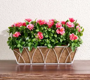 Wicker Park 20" Indoor/Outdoor Faux Azalea Planter Box
