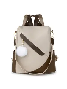 New preppy-style unisex backpack, large capacity and solid color. Suitable for students and women, ideal for school, office and outdoor activities. It features anti-theft design, lightweight body, adjustable shoulder straps and a plush pendant.