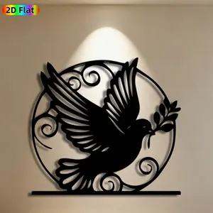 1pc Dove & Olive Branch Metal Wall Art, Serene Dove Statue Mural, Ideal Gift for New Year, Easter, Peace & Nature Enthusiasts, Weather-Resistant Metal Wall Decor Wall Sculptures, Perfect for Garden Wall & Backyard Fence, Timeless Outdoor Decor