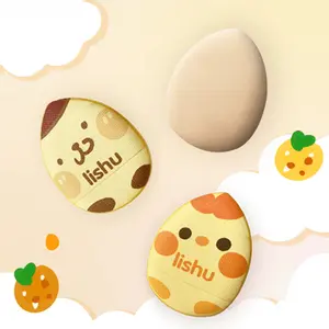 Lishu Mini Setting Powder Puff 3 Pack - Butterfly Chicken & Bread Dog Designs - Perfect for Flawless Makeup