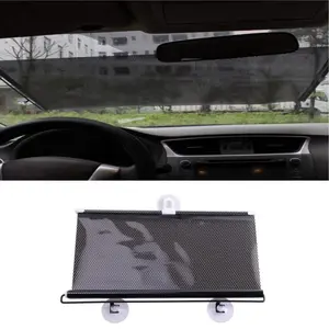 Windshield Sun Shade, Car Automatic Retractable Sunshade Windshield Sun Block Visor Shade Curtain Sun (Black 58x125cm)