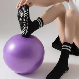 [5 Pairs] Professional Pilates Grip Socks | Non-Slip Silicone Sole for Yoga & Fitness | Anti-Pilling & Breathable | One Size Fits All (US 5-10)