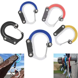 Hybrid Gear Clip Carabiner Rotating Hook Clip Non-Locking Strong Clips For Camping Fishing Hiking Travel Backpack Out