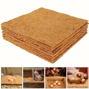 6pcs/10pcs Natural Hemp Chicken Laying Pad, Reusable Hen Nest Mat, Indoor Outdoor Coop Liner, 9.8x9.8 Inches, Pet Garden Lawn Use