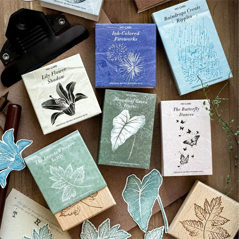 1count Birch Wood Stamp, Vintage Pattern DIY Journal Decoration, Daily Use Marking Seal, Handmade Artistic Design