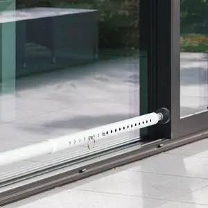 Door Security Bar, 17-51 inch Door Security Bar Childproof Window Safety Bar for Apartment Bedroom Bottom of Door White