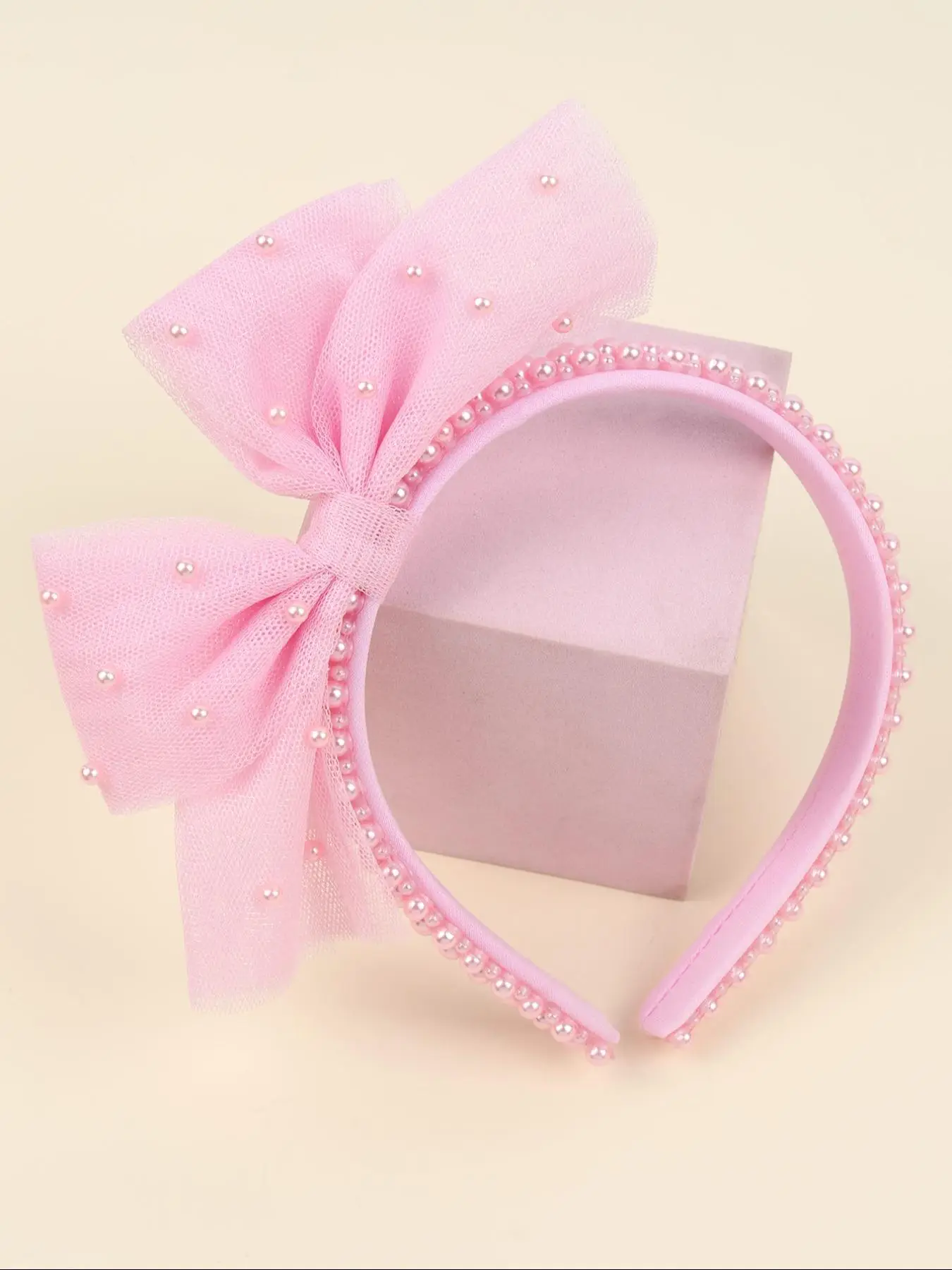 Cute Faux Pearl Decorated Bowknot Design Hair Hoop, Elegant Headband Hair Accessories for Girls, Fashion Hair Accessories for Party, Daily Clothing De