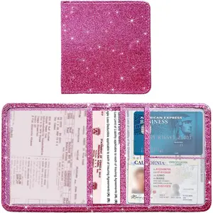 Car Registration and Insurance Holder, Leather Auto Glove Box Organizer, Vehicle Compartment Accessories Case for Cards, Driver License & Essential Documents