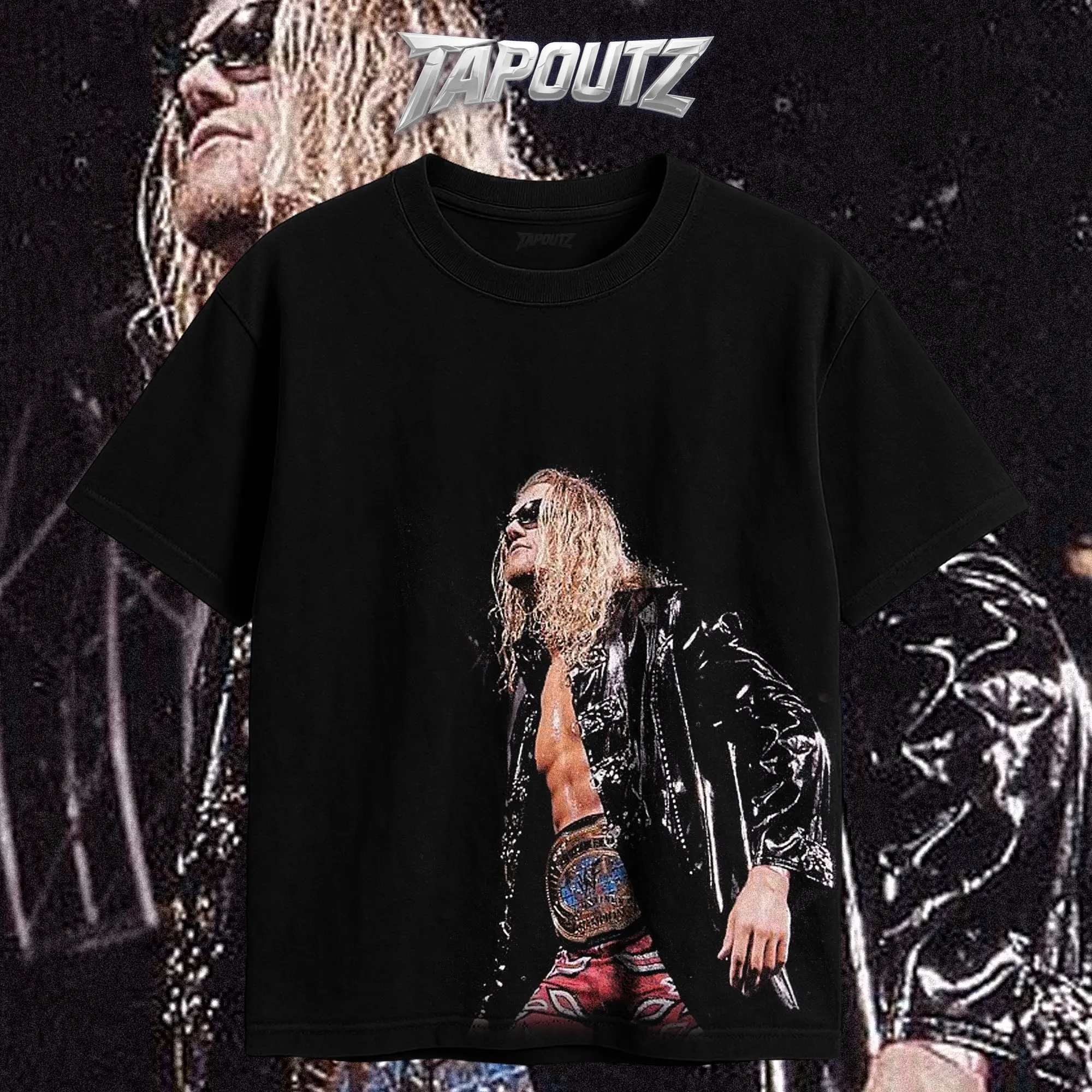 TAPOUTZ Edge Intercontinental Champion Heavy Cotton Unisex Shirt Hoodie WWE Vintage Tshirt For Wrestling Fan Short Sleeve Breathable Print Regular Fit True To Size Direct-To-Garment Print