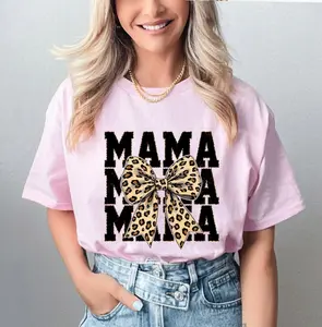 Mama Coquette Bow Tee, Leopard Bow Mom Shirt, Thoughtful Mother’s Day Gift, Pregnancy Announcement Tee, Cute Birthday Gift For Moms