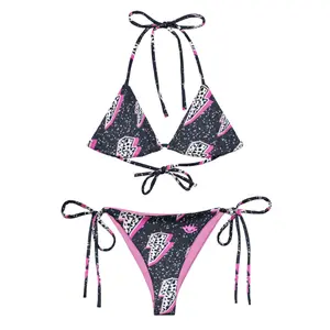 Y2K String Bikini -  Lightning Graphic Two Piece Bikini
