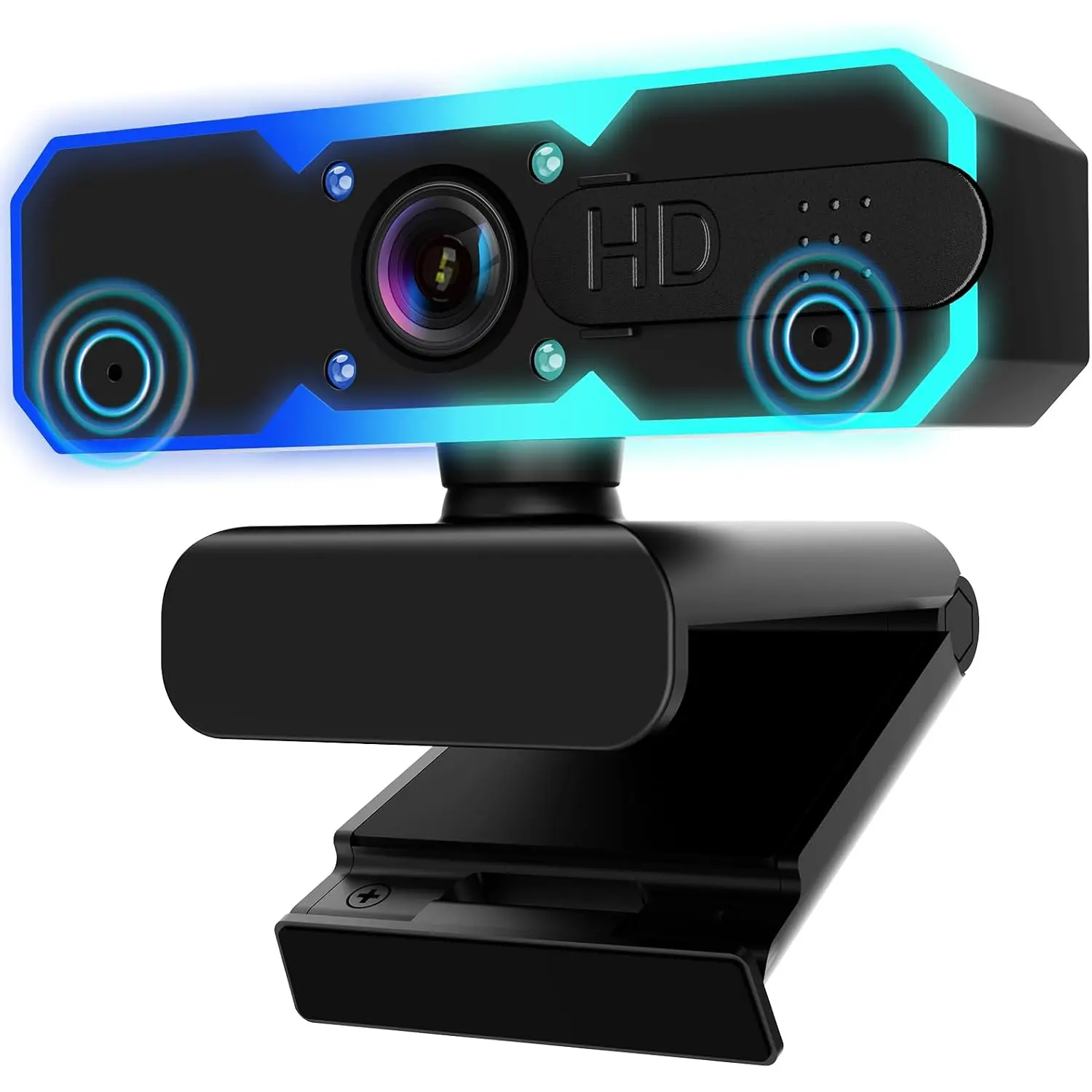 1080P 60FPS Streaming Camera Webcam with Microphone and Fill RGB Light,Autofocus,Work with Laptop/Desktop Computer/Winsdows/Mac OS/PC Computer for Camera