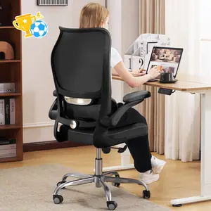 TRALT Ergonomic Office Chair - Desk Chair with Wave High Back Adjustable Lumbar Support Computer Chair - Gaming Chairs Mesh Backrest and PU Leather Seat for Home Reading Chairs to Adults