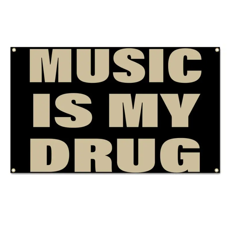 Music Is My Drug Funny Flag Dormitory Home Wall Banner Outdoor Activity Atmosphere Tapestry Decoration Bedroom Living Room Gift， bedroom decor cool stuff for room mens room decor cheap bedroom decor tapestry