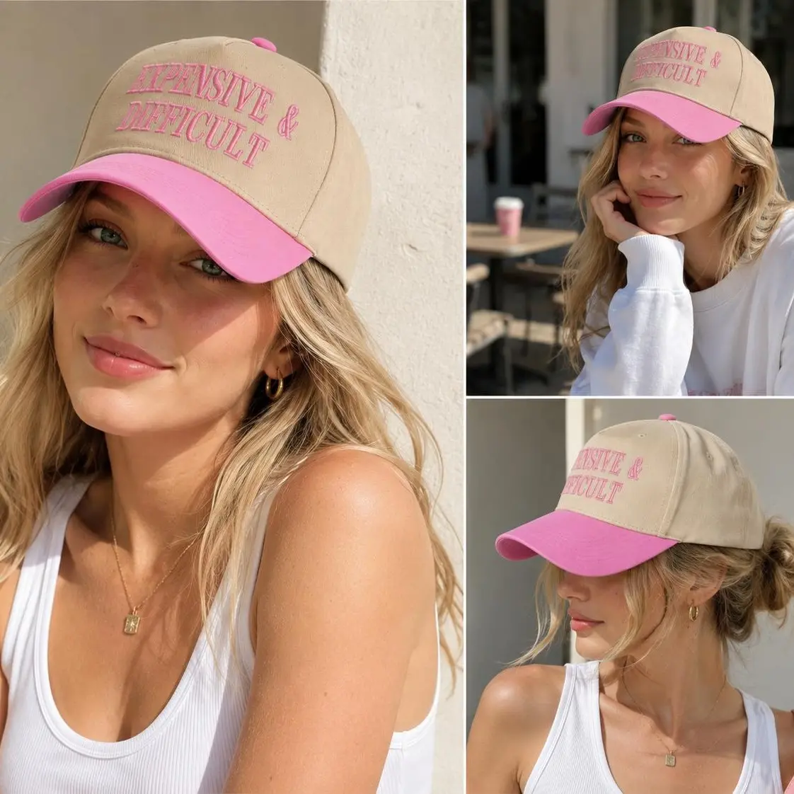 "Expensive & Difficult" Letter Embellishment Embroidered Phrase Trucker Hat, Retro High Street Humorous Badge Baseball Cap, Hats for Women & Men, Trucker Hats Embroidery Hat Cotton Caps Hats Enbroiderys Quality Caps