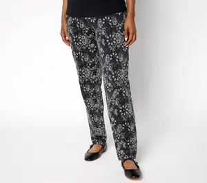 Denim & Co. Petite Original Waist Side Pocket Printed Pant