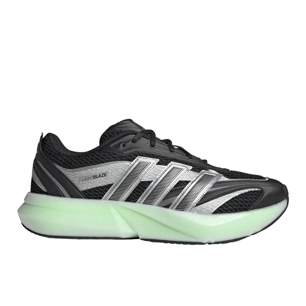 adidas Mens Lightblaze Glow Sneakers Shoes Casual - Black, Silver adidas Mens Lightblaze Glow Sneakers Shoes Casual - Black, Silver