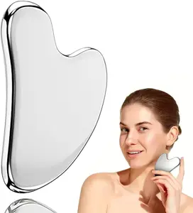 LMMAKE Stainless Steel Gua Sha Facial Tool for Skin Tightening & Lymphatic Drainage, Durable & Hygienic Face & Body Massager for Puffiness Relief & Natural Glow