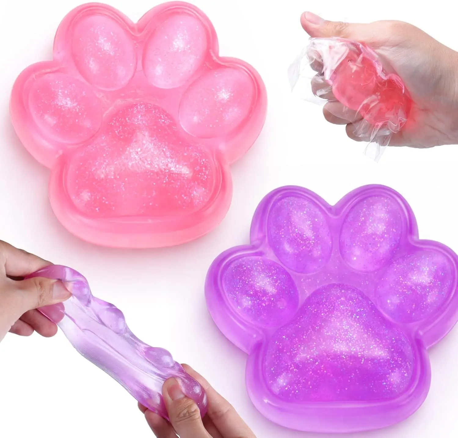 Cat Paw Squishy,Ultra-Soft Stress Relief Squishy Fidget Toys Adults,Small Cute Sensory Squeeze Toys,Fun Kids Enjoy Decompression Toy,Soft and Relaxing Squeezing Toy