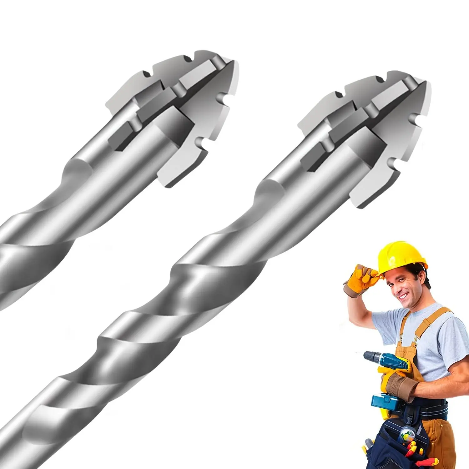 Tungsten Steel Drill Bit Set, 6 Counts/set 4-edged Saw Tooth Drill Bit Set, Power Tool Accessories for Tile, Cast Iron, Concrete, Ceramic, Glass, Marble, Stainless Steel, Ceramic Drill Bits, Sawtooth Drill Bit