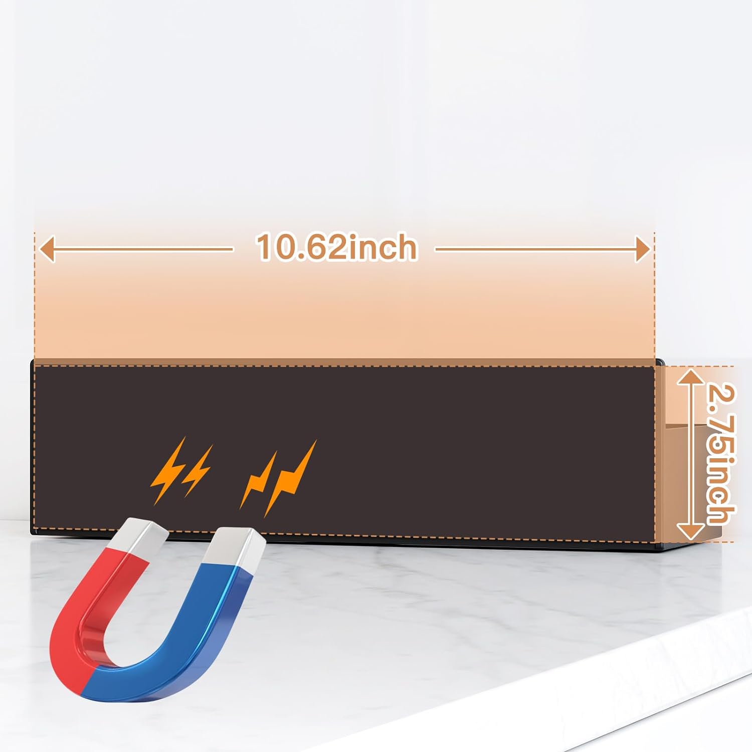 4 Pack Magnetic Spice Rack for Refrigerator, Kitchen Organizer and Storage Shelf, Black