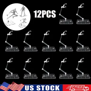 12Pc HG144 Adjustable Action Figure Display Holder Base Doll Model Support Stand Artificial