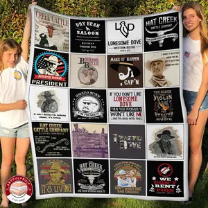 Lonesome Dove Fleece Blanket, Premium Sherpa Blanket, Adventure Movie Blanket, Western Movie Quilt, Lonesome Dove Blanket