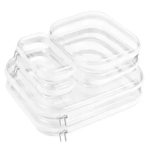 3/6PCS Clear Hard Shell Zipper Cases - Double Zipper Plastic Travel Organizer Pouches, Portable Transparent Storage Bags for Makeup Tools, Toiletries, Small Toys (White)