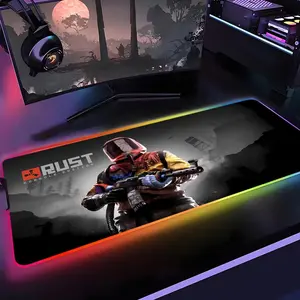 Game Rust Mouse Pad Gamer Rgb 1000×500mm 900×400mm 800×400mm 600x300mm Desk Mat Back Light Led Mousepad Setup Gaming Accessories Deskmat Big Mousepad Backlight