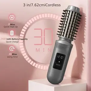 Wireless curling comb, straightening comb, USB-powered multi-functional styling comb with LED screen and three temperature adjustment functions. Lightweight and portable, suitable for travel and home use, ideal as a holiday gift.